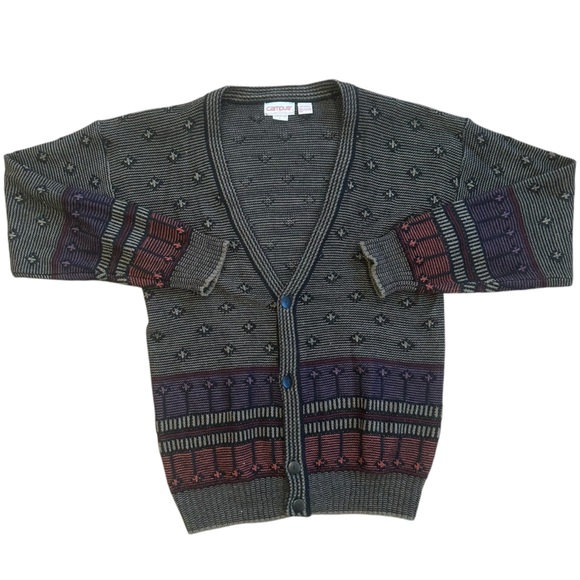 Vintage 90s Campus Men's Grandpa Cosby Button Down Cardigan Size Large - Picture 1 of 8